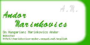 andor marinkovics business card